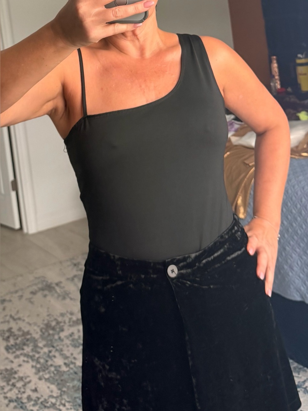 One-Shoulder Black Women’s Bodysuit